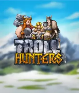 Enter the realm of "Troll Hunters," where fierce Viking warriors stand ready to battle their foes. The logo features a male and female Viking, equipped with weapons, with a frosty landscape. They exude power and determination, capturing the core of the game's adventurous theme.